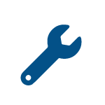 Easy to install icon - blue wrench